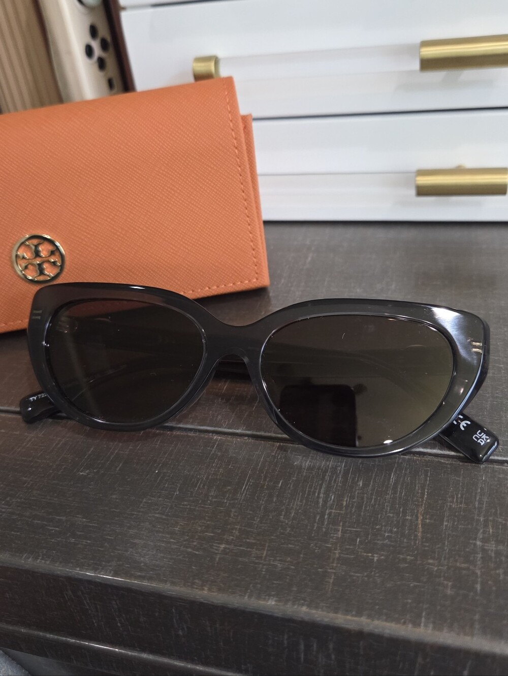 Tory Burch Cateye Washed Black Sunglasses